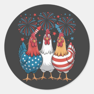 Amerikaanse vlag Patriottisch 4 juli Ronde Sticker