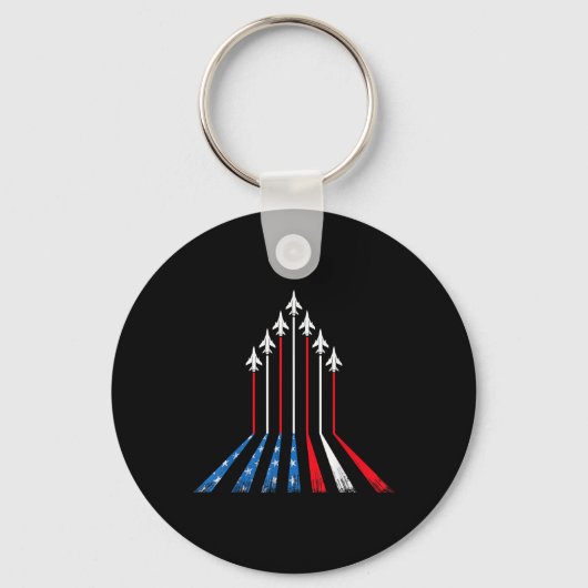 Amerikaanse Vlag Patriottisch 4 juli Rood Wit Blau Sleutelhanger (Voorkant)