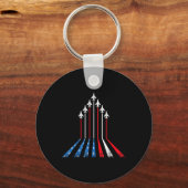 Amerikaanse Vlag Patriottisch 4 juli Rood Wit Blau Sleutelhanger (Voorkant)