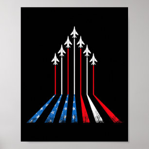 Amerikaanse Vlag Patriottisch 4e Juli Rood Wit Bla Poster