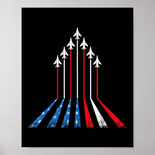 Amerikaanse Vlag Patriottisch 4e Juli Rood Wit Bla Poster (Voorkant)