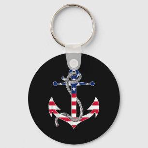 Amerikaanse vlag Patriottisch Anchor Memorial Day  Sleutelhanger