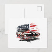 Amerikaanse Vlag Patriottisch Briefkaart (Voorkant / Achterkant)