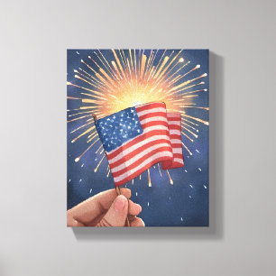 Amerikaanse Vlag Patriottisch Canvas Afdruk
