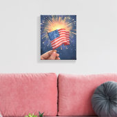 Amerikaanse Vlag Patriottisch Canvas Afdruk (Insitu (Woonkamer))