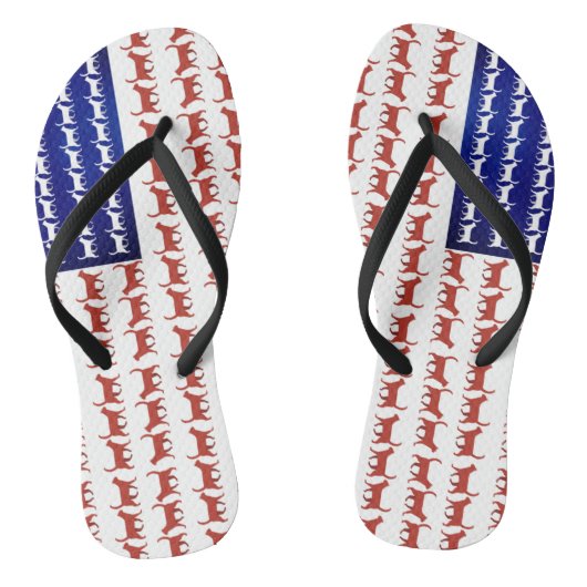Amerikaanse vlag patriottisch decor teenslippers (Voetbed)