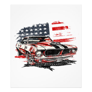 Amerikaanse Vlag Patriottisch Foto Afdruk