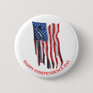 Amerikaanse vlag Patriottisch gebruik Ronde Button 5,7 Cm