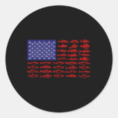 Amerikaanse vlag Patriottisch Gevist op 4 juli Ronde Sticker (Voorkant)