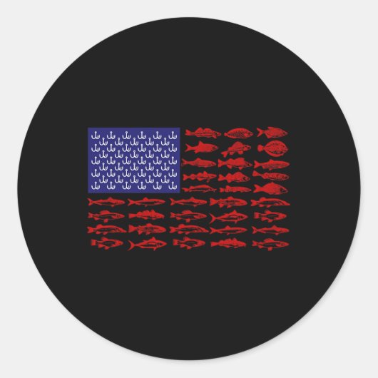 Amerikaanse vlag Patriottisch Gevist op 4 juli Ronde Sticker (Voorkant)