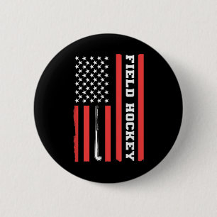 Amerikaanse Vlag Patriottisch Hockey Usa Voor Vrou Ronde Button 5,7 Cm