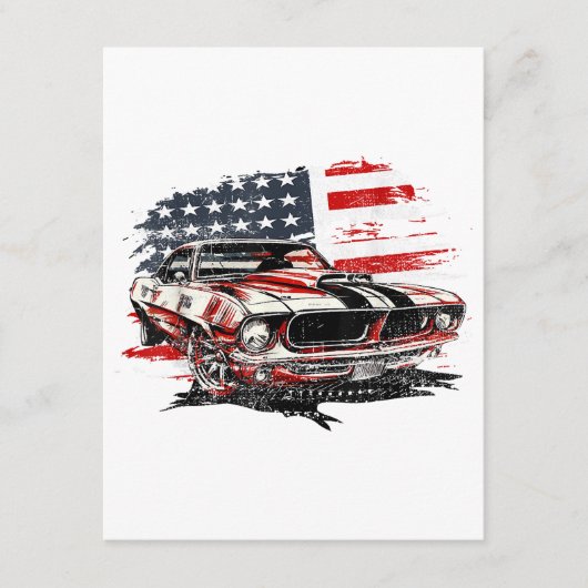 Amerikaanse Vlag Patriottisch  Informatiekaartje (Voorkant)