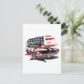 Amerikaanse Vlag Patriottisch  Informatiekaartje (Staand voorkant)
