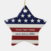 Amerikaanse Vlag Patriottisch Juli 4 Kerstmis Keramisch Ornament (Voorkant)