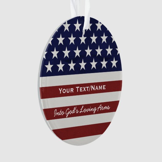 Amerikaanse vlag patriottisch juli ter nagedachten ornament (voorkant)