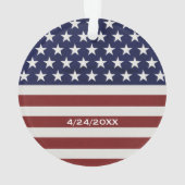 Amerikaanse vlag patriottisch juli ter nagedachten ornament (achterkant)