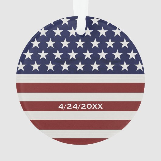 Amerikaanse vlag patriottisch juli ter nagedachten ornament (achterkant)