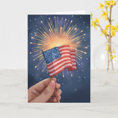 Amerikaanse Vlag Patriottisch Kaart (Gele Bloem)