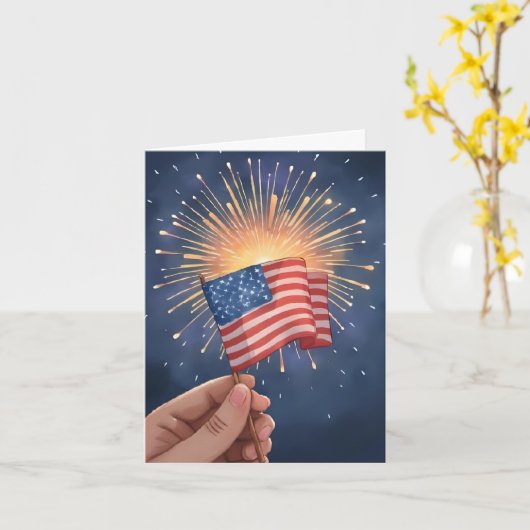 Amerikaanse Vlag Patriottisch Kaart (Gele Bloem)