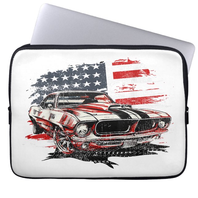 Amerikaanse Vlag Patriottisch  Laptop Sleeve (Voorkant)