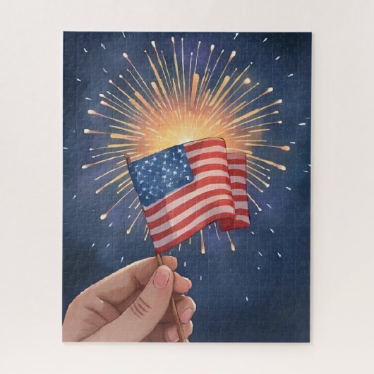 Amerikaanse Vlag Patriottisch Legpuzzel (Verticaal)