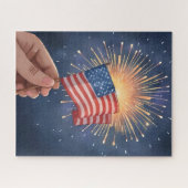 Amerikaanse Vlag Patriottisch Legpuzzel (Horizontaal)