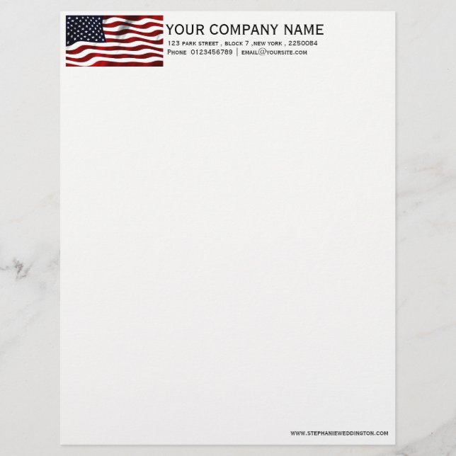 Amerikaanse vlag patriottisch letterhoofd (Voorkant)