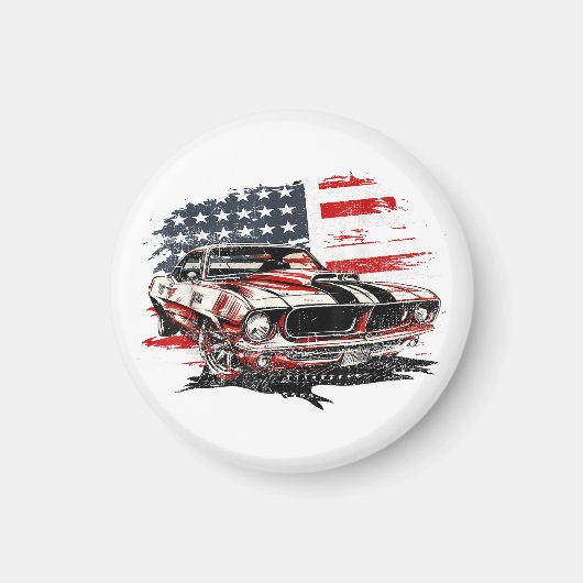Amerikaanse Vlag Patriottisch  Magneet (Voorkant)