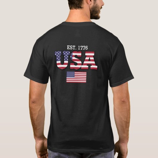 Amerikaanse vlag patriottisch ontwerp t-shirt (Achterkant)