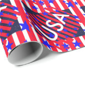 Amerikaanse vlag Patriottisch op 4 juli Cadeaupapier (Rol Hoek)