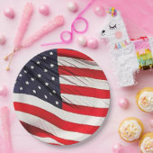Amerikaanse vlag patriottisch papieren bordje (Feest)