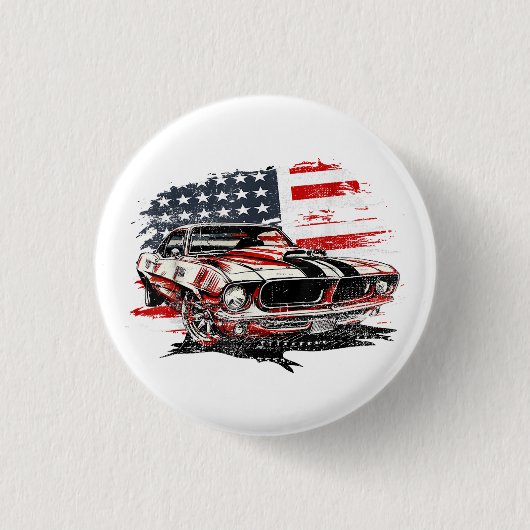 Amerikaanse Vlag Patriottisch  Ronde Button 3,2 Cm (Voorkant)