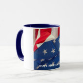 Amerikaanse Vlag Patriottisch Rood Wit Blauw Custo Mok (Voorkant links)
