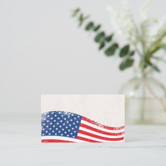 Amerikaanse vlag patriottisch rood wit en blauw visitekaartje (Staand voorkant)