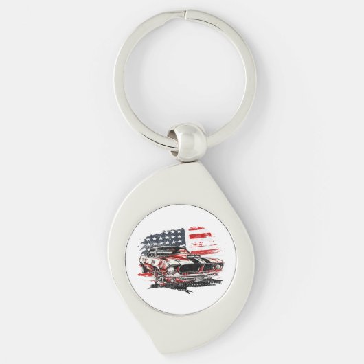 Amerikaanse Vlag Patriottisch  Sleutelhanger (Voorkant)