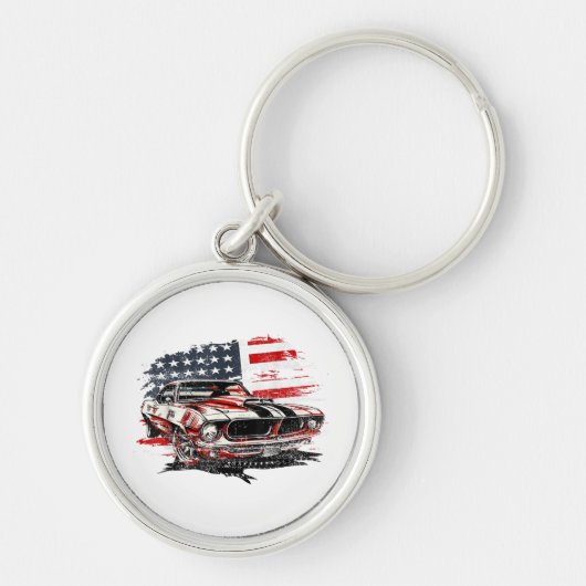 Amerikaanse Vlag Patriottisch  Sleutelhanger (Voorkant)