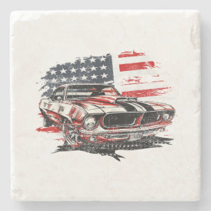 Amerikaanse Vlag Patriottisch  Stenen Onderzetter