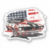 Amerikaanse Vlag Patriottisch  Sticker (Voorkant)