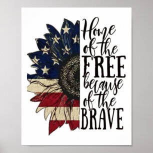 Amerikaanse Vlag Patriottisch Thuis Van De Vrijen Poster