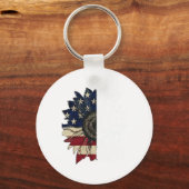 Amerikaanse Vlag Patriottisch Thuis Van De Vrijen Sleutelhanger (Voorkant)