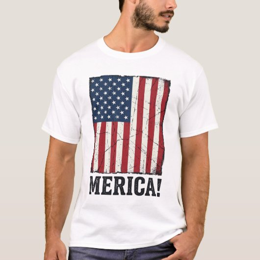 Amerikaanse Vlag Patriottisch Vector T-shirt Desi  (Voorkant)