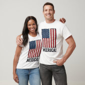 Amerikaanse Vlag Patriottisch Vector T-shirt Desi  (Unisex)