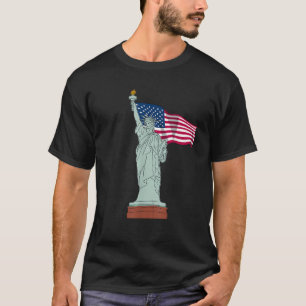 Amerikaanse vlag Patriottisch Vrijheidsbeeld T-shirt