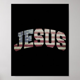 Amerikaanse vlag Patriottische 4 juli Jezus Poster