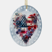 Amerikaanse vlag patriottische 4th Juli onafhankel Keramisch Ornament (Rechts)