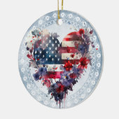 Amerikaanse vlag patriottische 4th Juli onafhankel Keramisch Ornament (Links)