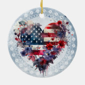 Amerikaanse vlag patriottische 4th Juli onafhankel Keramisch Ornament (Achterkant)