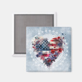 Amerikaanse vlag patriottische 4th Juli onafhankel Magneet (Voorkant / Achterkant)