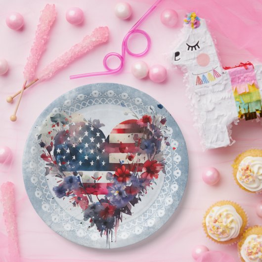 Amerikaanse vlag patriottische 4th Juli onafhankel Papieren Bordje (Feest)