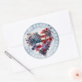 Amerikaanse vlag patriottische 4th juli onafhankel ronde sticker (Envelop)
